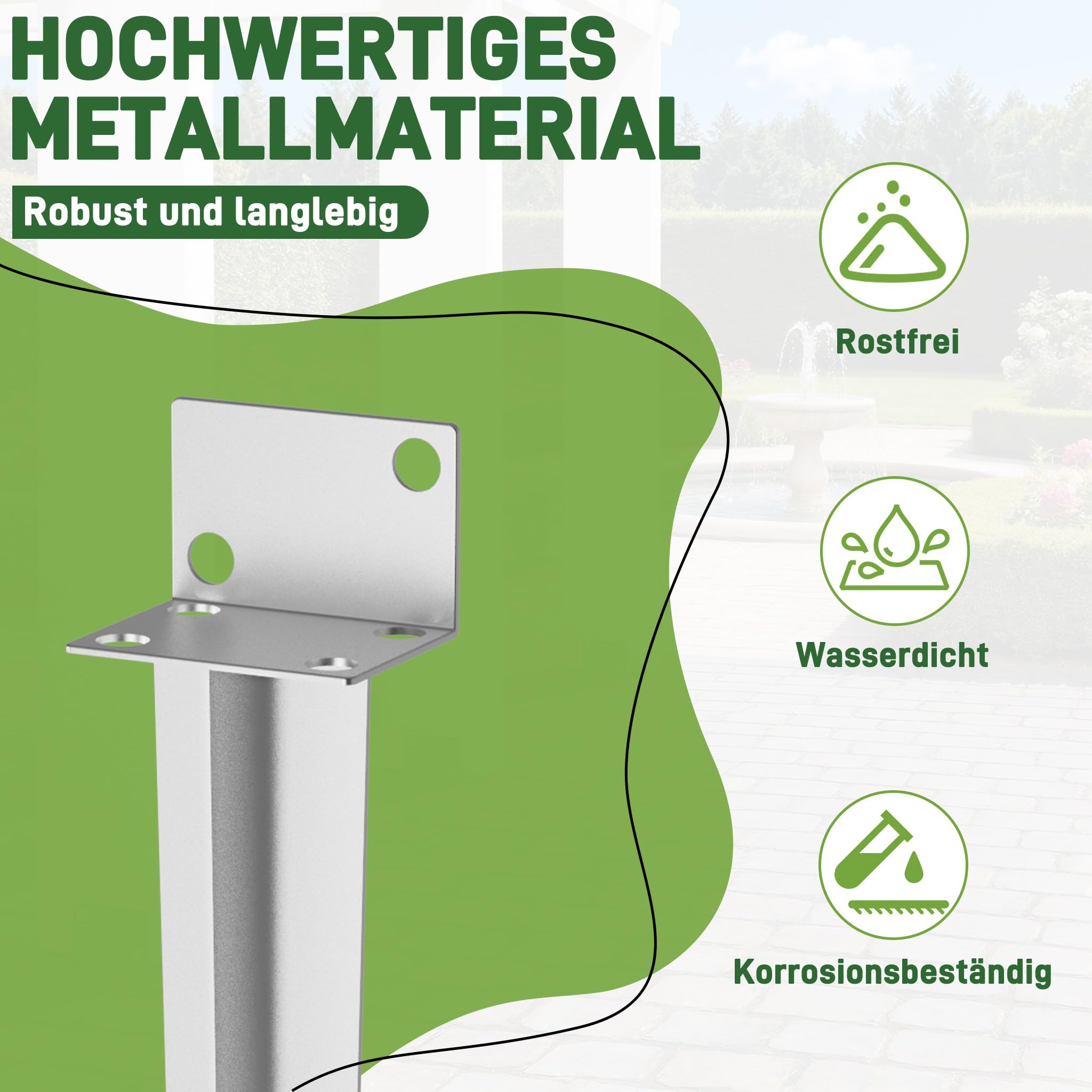 Froadp Bodenhülse Einschlaghülse L-Form 70cm Feuerverzinkt 2mm Metall Pfostenträger für Holzpfosten Metallpfosten 8 Stück Silber Bodenanker Erdspieß passend für Zaun Carport Pergola Gartenbau