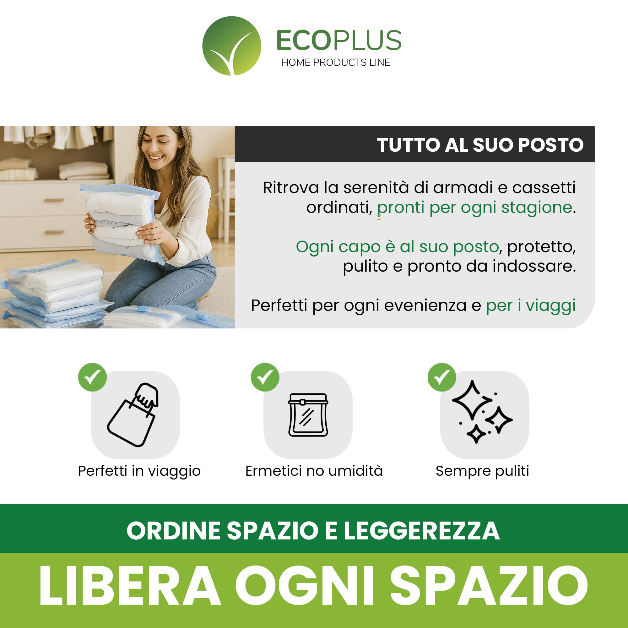 Sacchetti Sottovuoto Vestiti con Pompa Elettrica USB da Viaggio – 9 Buste Sottovuoto Vestiti Riutilizzabili (40x40, 40x50, 40x60 cm) – Sacchi Salvaspazio per Valigia, Armadio e Cambio Stagione