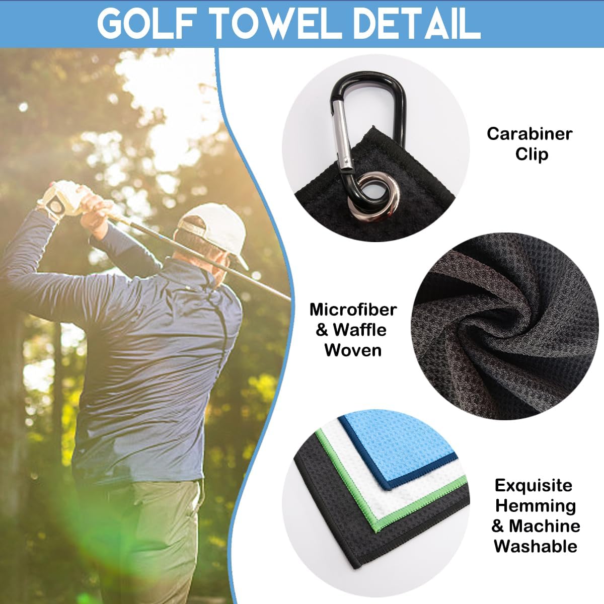 Not All Who Wander are Lost Printed Microfiber Golf Towel, Funny Golf Towel Gifts and Golf Accessories for Men Women Dad Mom Grandpa, Fathers Day Birthday Gift for Golf Lover - Image 3