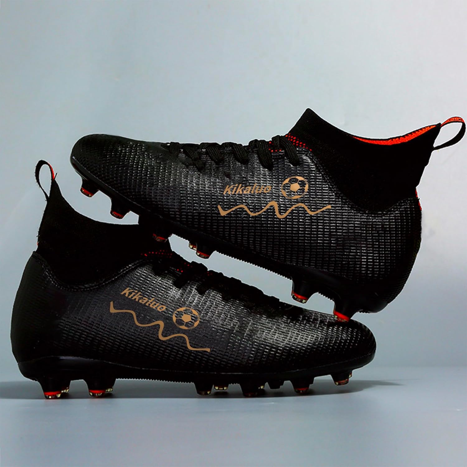 Men's Soccer Cleats Football Shoes High-Tops Lace-Up Non-Slip Spikes Outdoor Sports - Image 5