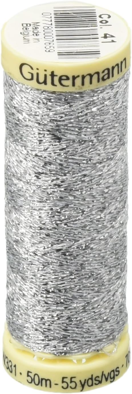 Gutermann Sparkle Metallic Thread 50M-Silver