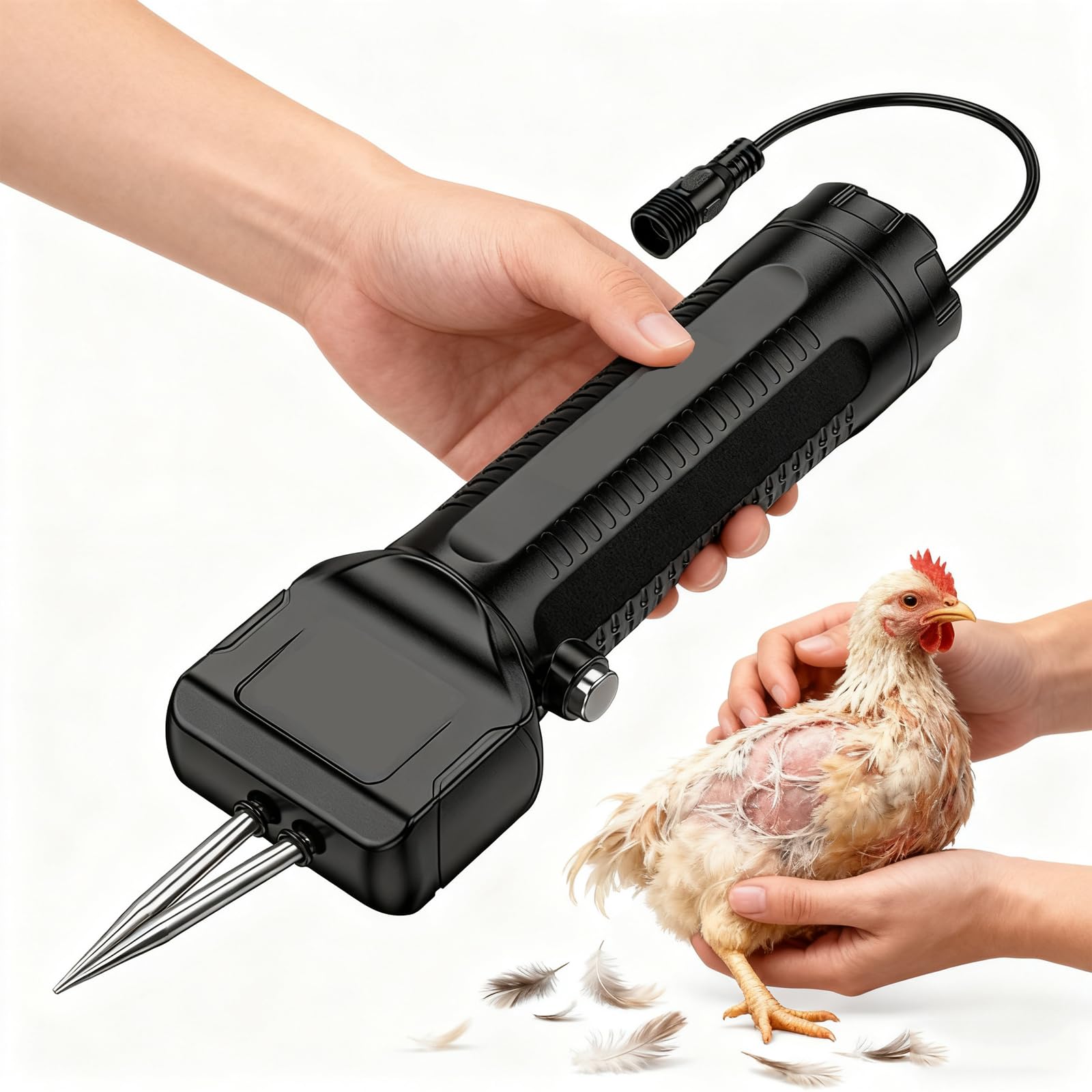 MRKU 70W Poultry Electric Hair Removal Machine,Handheld Chicken Plucker,Speed 4700/min,Efficient and Time-Saving,One-Button Start