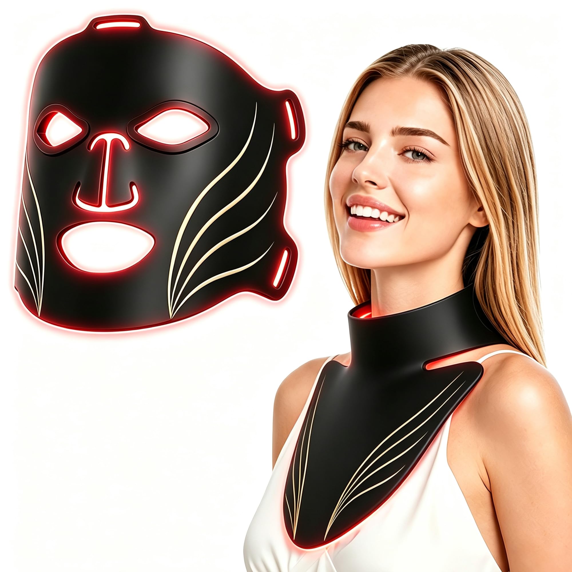 Amazon.com: Aimilove LED Light Therapy Mask for Face & Neck,4