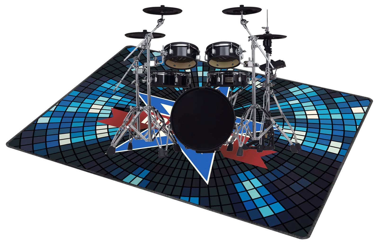 Tapis De Batterie QQDD 6.8mm - Anti-dérapant, Insonorisé Pour Batterie Électronique - 120x80cm à 160x180cm