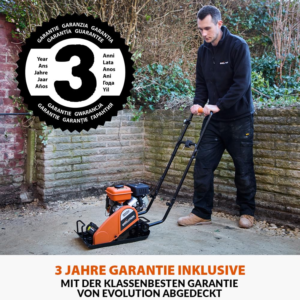 Evolution Power Tools H320-P Hulk Benzin Vibrationsstampfer, Rüttler, rüttelplatte - Ideal zum Nivellieren von Gehwegen, Vorbereiten von Kunstrasenflächen, Terrassen, Blockarbeiten, Sand