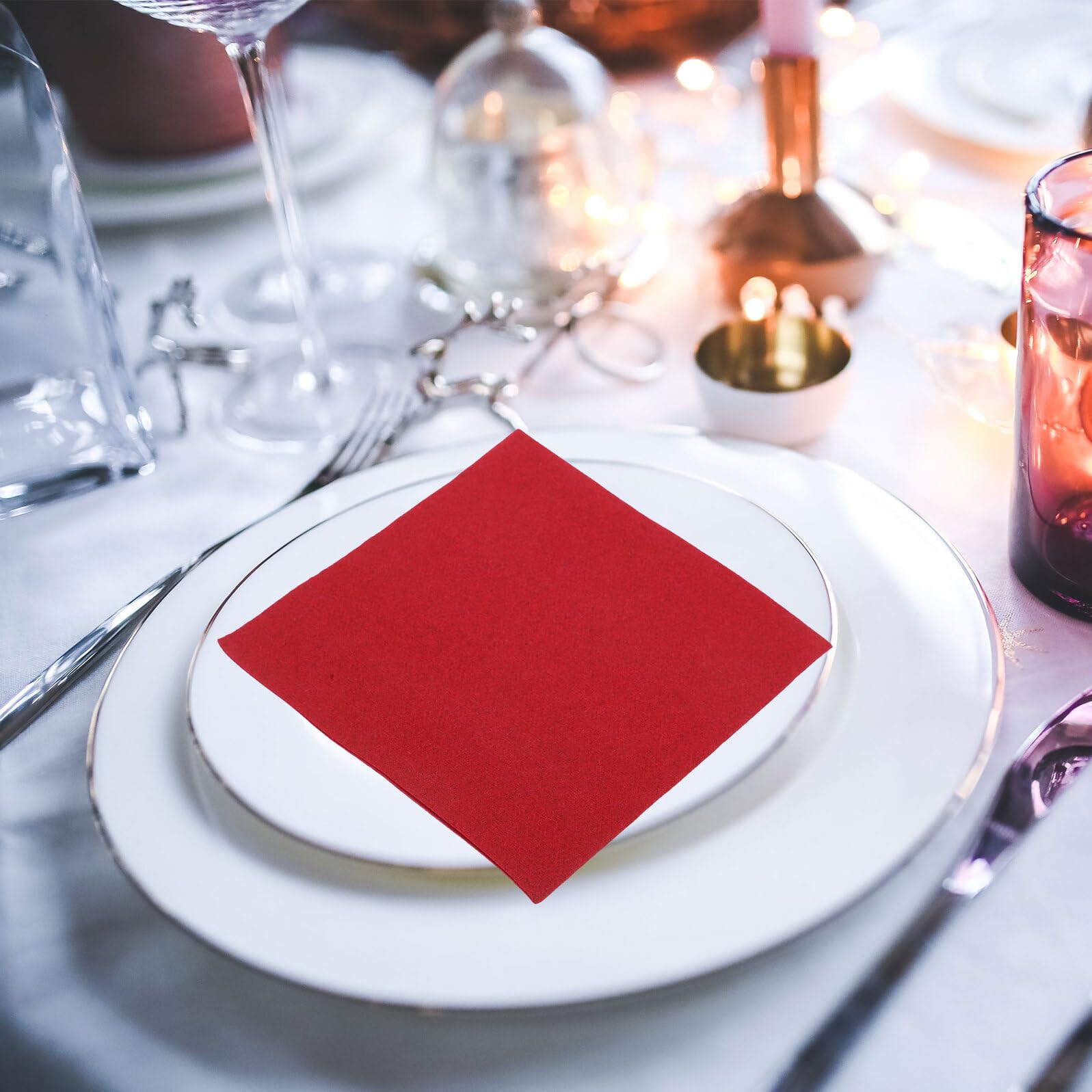 150 Servilletas de Papel Rojas para Fiesta de Vino y Cena, Ligeras y Cómodas, Tamaño 20x20 Cm para Eventos Obsequios