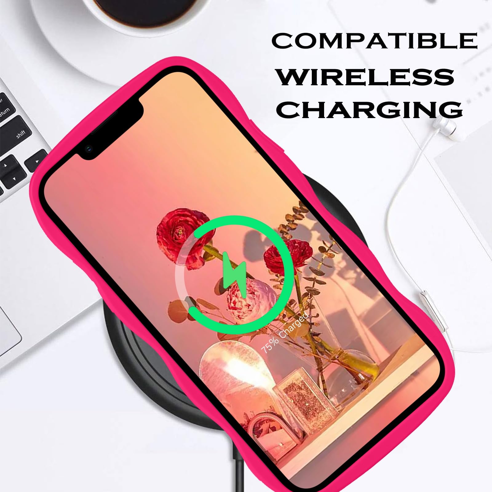 Amazon.co.jp: YINLAI iPhone 14 Plus用デザインケース、ネオン