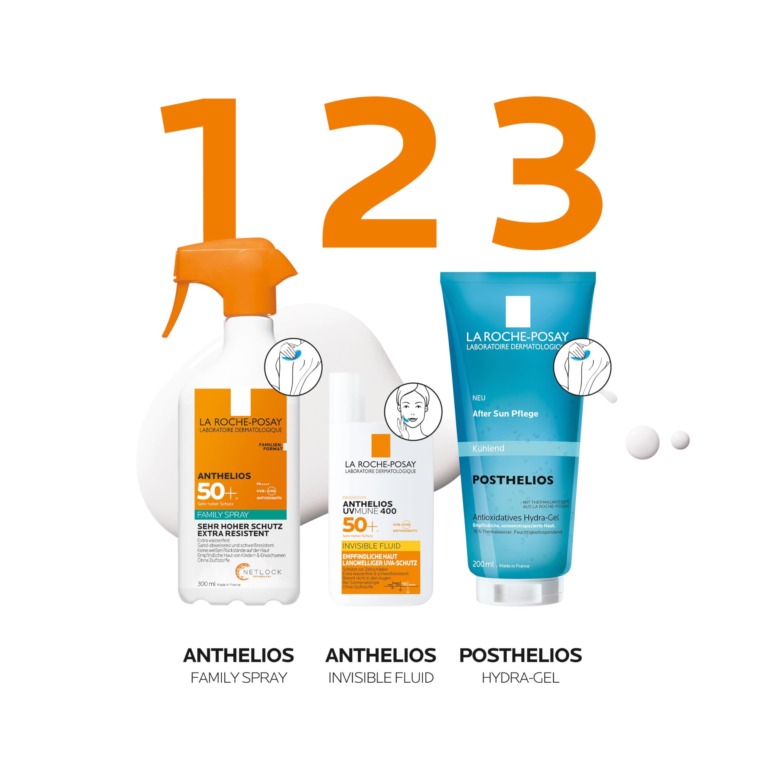 La Roche-Posay Anthelios Invisible Family Spray LSF 50+, Wasserfestes Sonnenspray ohne Duftstoffe für Kinder & Erwachsene, 300 ml
