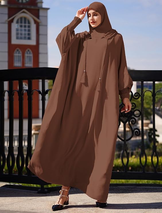 Ramadan Muslim Dresses for Women One Piece Abaya Burkas for Women Hooded Hijab Dress Dubai Islam Robe Turkey Caftan