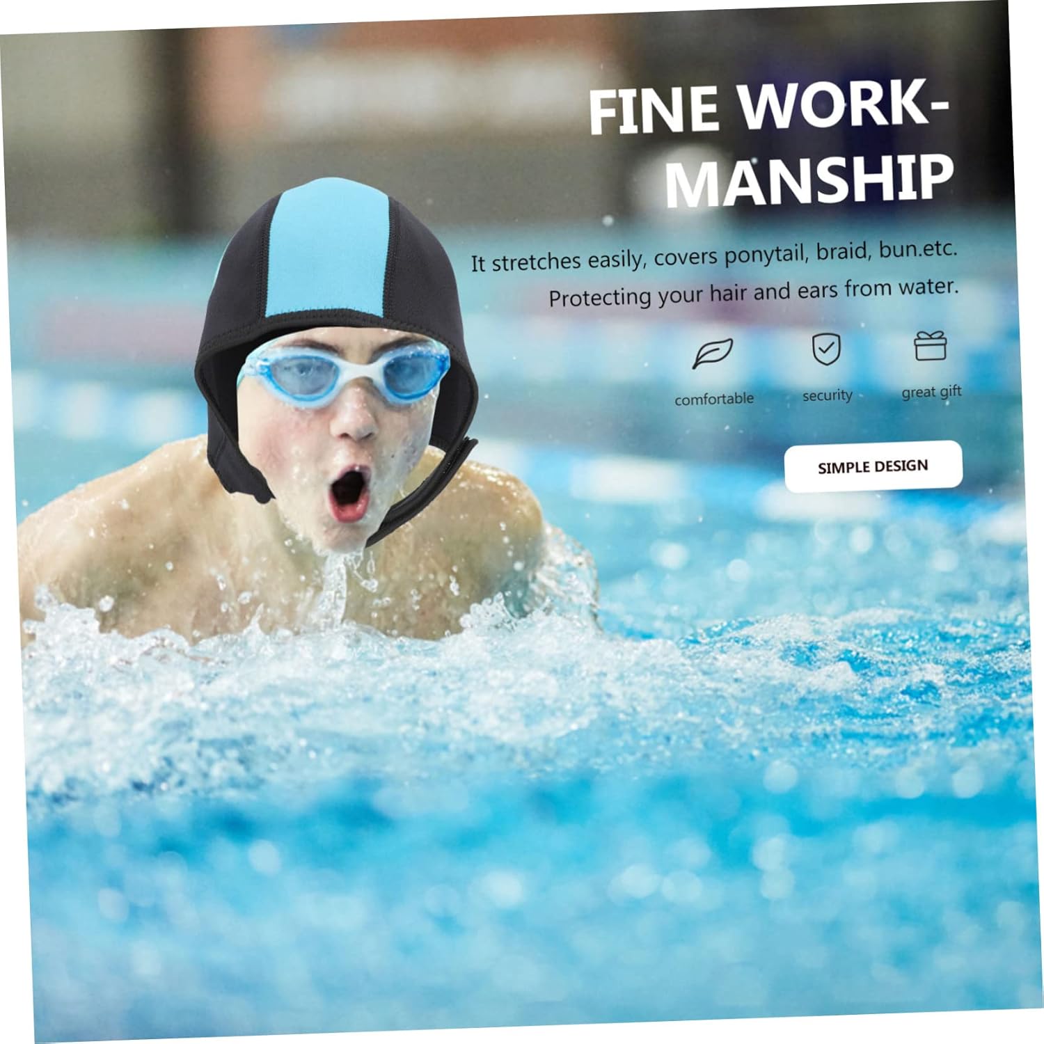 2pcs Diving Hood Rubber Dropshipping Swimming Cap