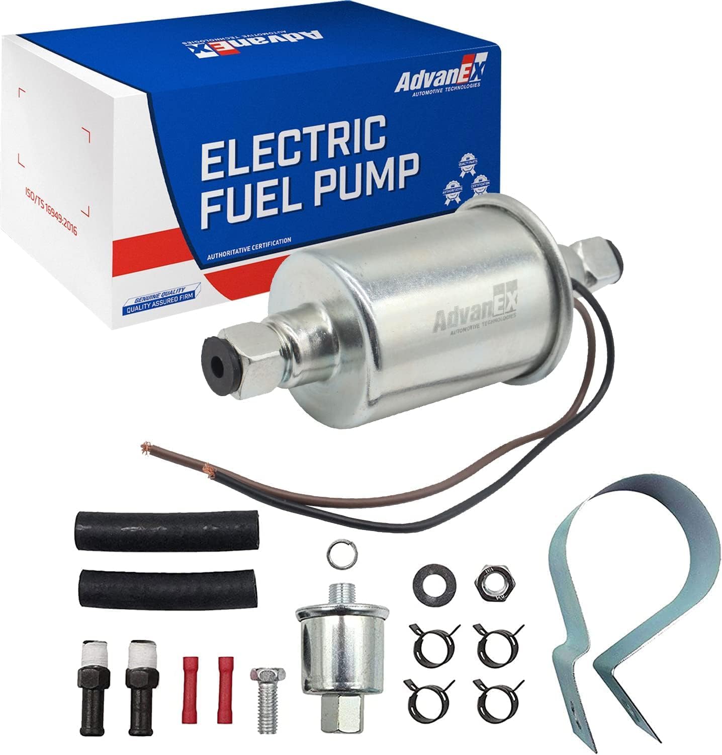 Universal Electric Fuel Pump 12V Low Pressure Gasoline Diesel Transfer Pump for Carburetor with Installation Kit E8012S