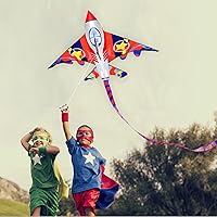 Vista 2 de HONBO 58" Fighter Plane - Kite for Kids & Adults, Easy to Fly, Beach Trip Beginner Kite with Reel and 200ft String