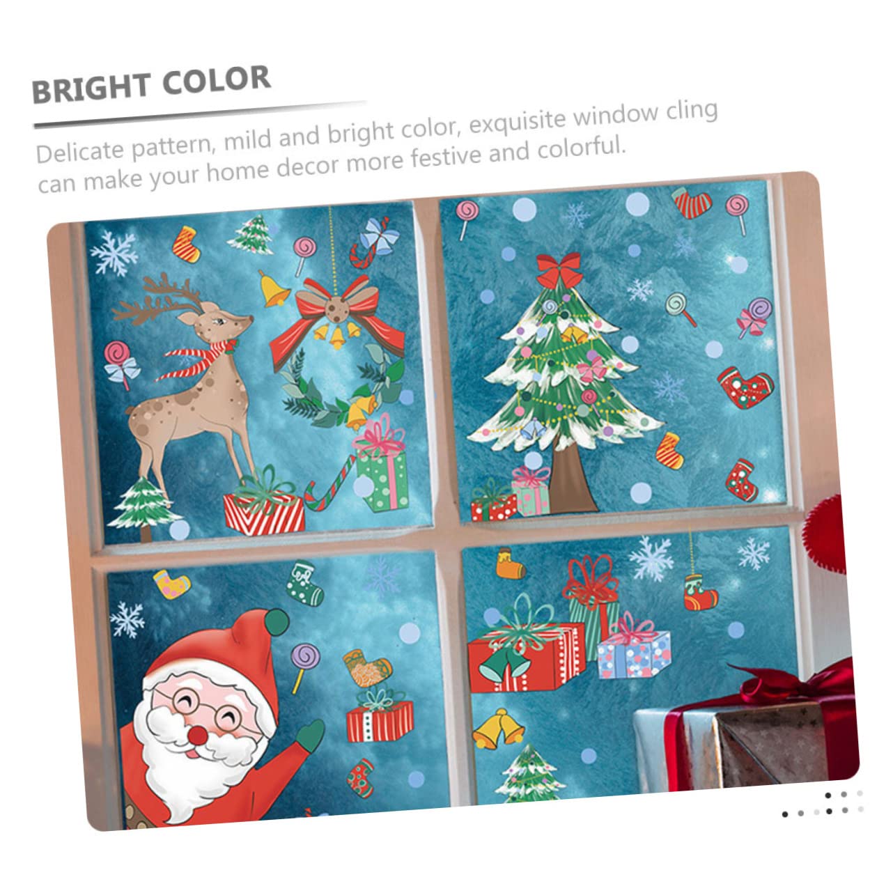 PRETYZOOM 30 Fogli Vetrofanie Natalizie La Finestra Di Babbo Natale Aggrappa Ornamento Da Appendere Di Natale Finestra Di Decorazioni Natalizie Decorazione Natalizia Pvc