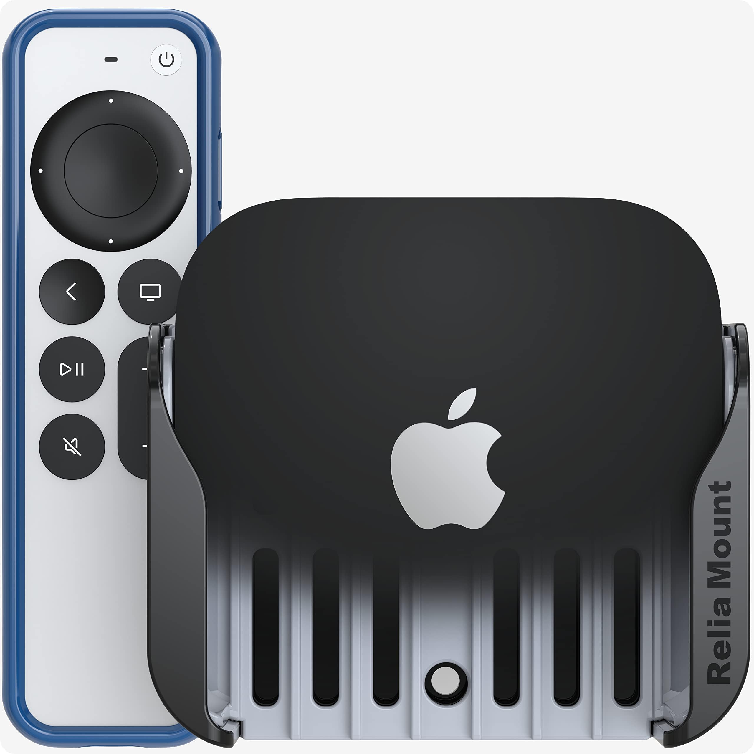 Mount for Apple TV (Black and Cool Gray Apple TV Mount Plus Blue Case)