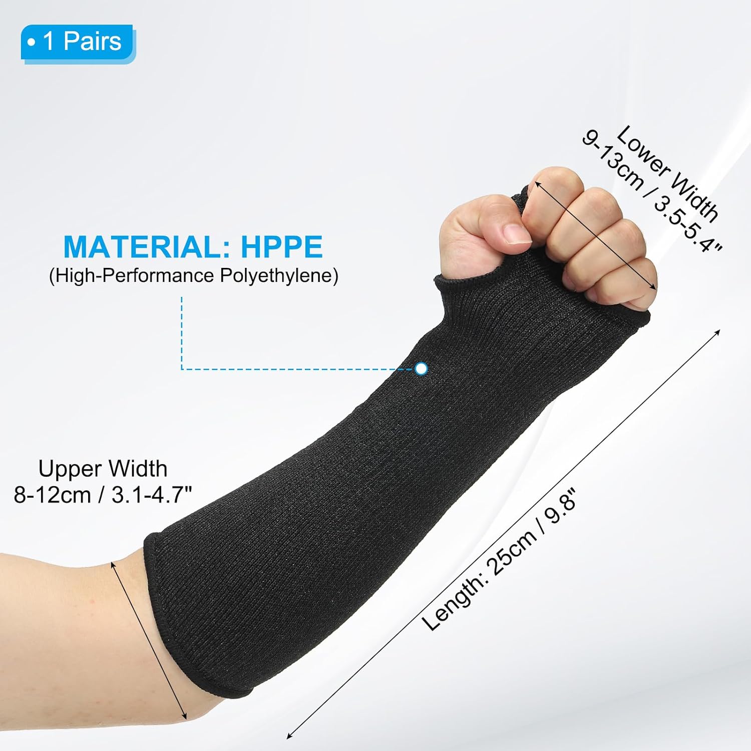 PATIKIL Cut Resistant Sleeve, Arm Safety Protectors Sleeves with Thumb Hole Level 5 Protection Forearm Guard Sleeves - Image 2
