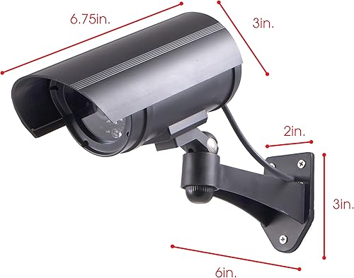 Miniatura 3 de Power Gear Decoy - Cámara de seguridad tipo bala con luz roja intermitente, LED parpadeante, vigilancia falsa, lente de grabación de aspecto