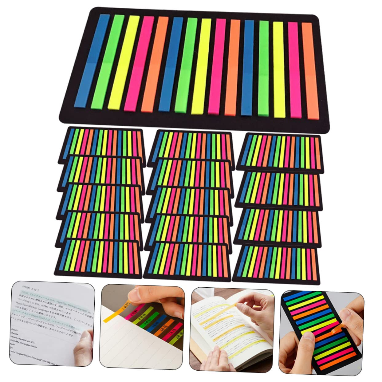 DOITOOL 45 Hojas Tiras de Resaltado Transparente Marcadores de Página Adhesivos Portátiles para Libros y Clasificación de Notas