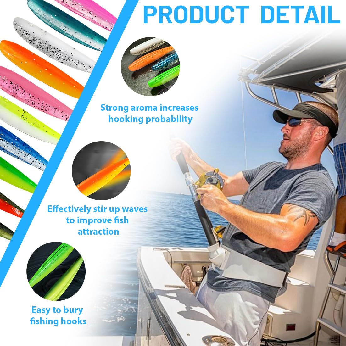 100 esche siliconiche 7cm, 10 colori, soft lure per pesca trota, persico, luccio, spinning, accessori pesca acqua dolce e lago