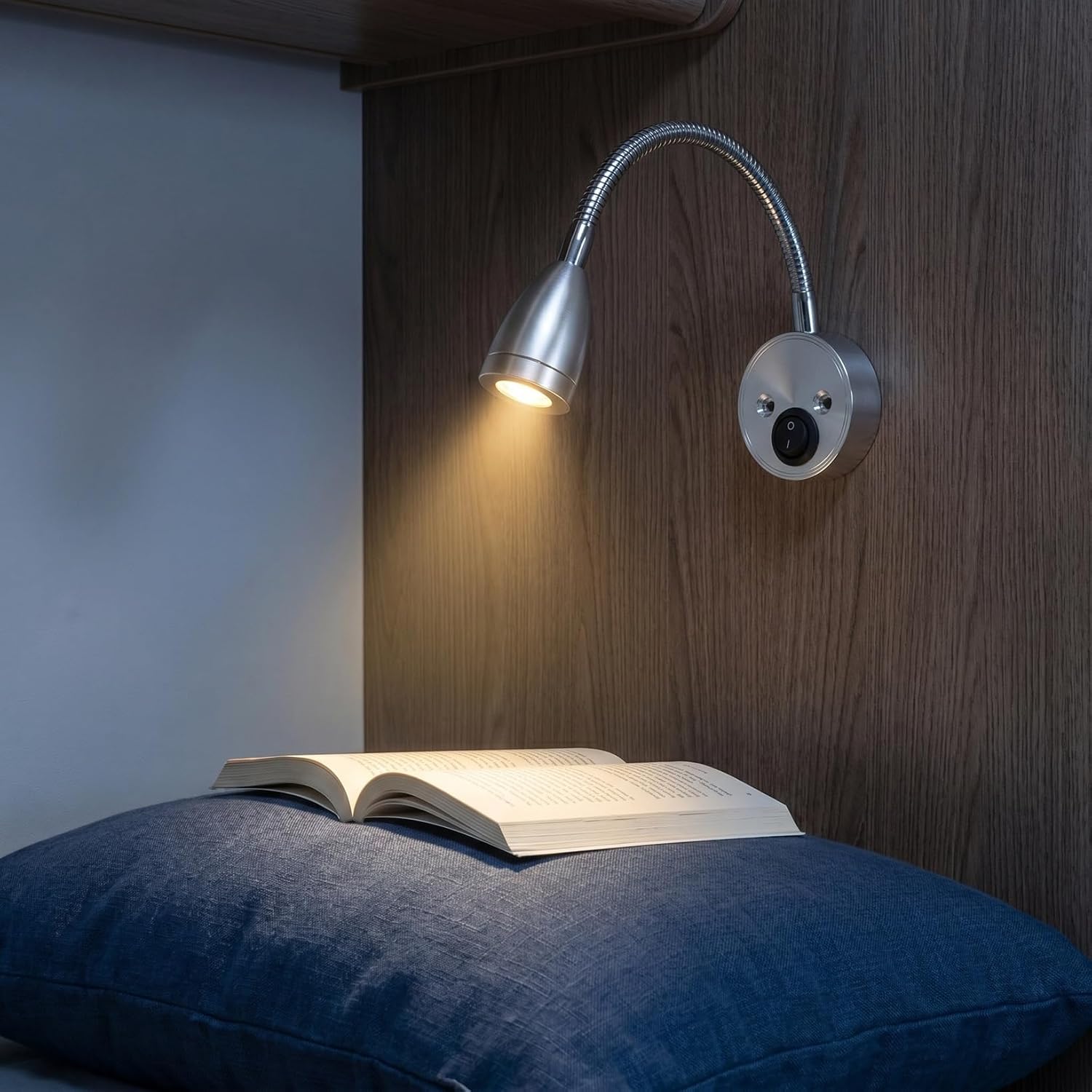 OSALADI 2Pcs Led Bedside Reading Lights for Rv 12V Flexible Gooseneck Lamps Interior Lighting for Camper Bedroom Home Office