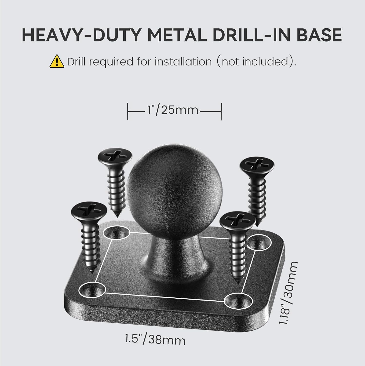OHLPRO Tablet Mount for Truck - Heavy Duty Drill Base Tablet Holder for Car Dashboard, iPad Holder for All 5"-13" iPad Pro Samsung Galaxy Kindle fire Tablets and Car Wall etc. - 8-inch Aluminum Arm