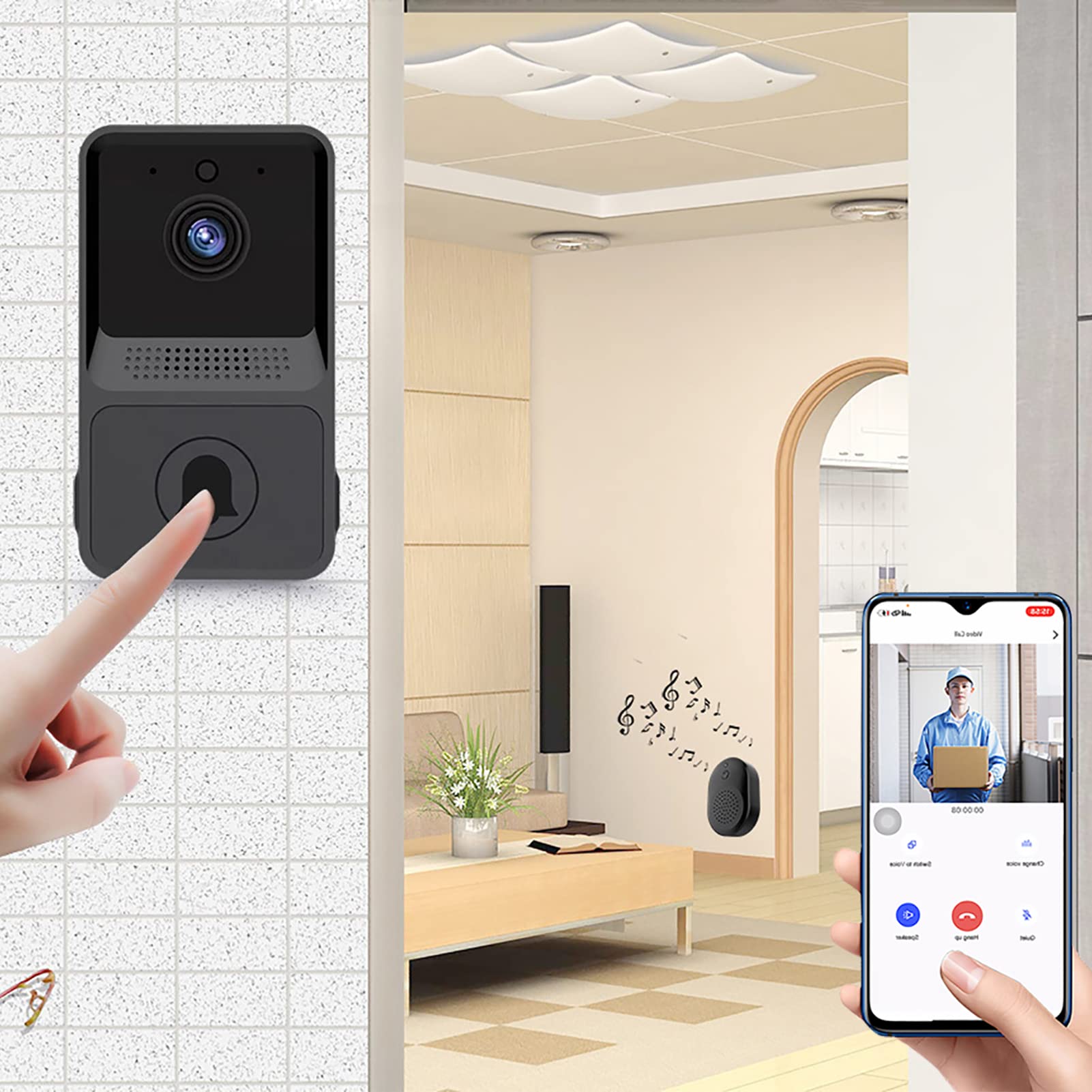 Amazon.co.jp: スマホでインターホンの応対ができるスマートドアベル