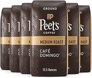 Peet's Coffee, Medium Roast Ground Coffee - Café Domingo 63 Ounces (6 Bags of 10.5 Ounces)