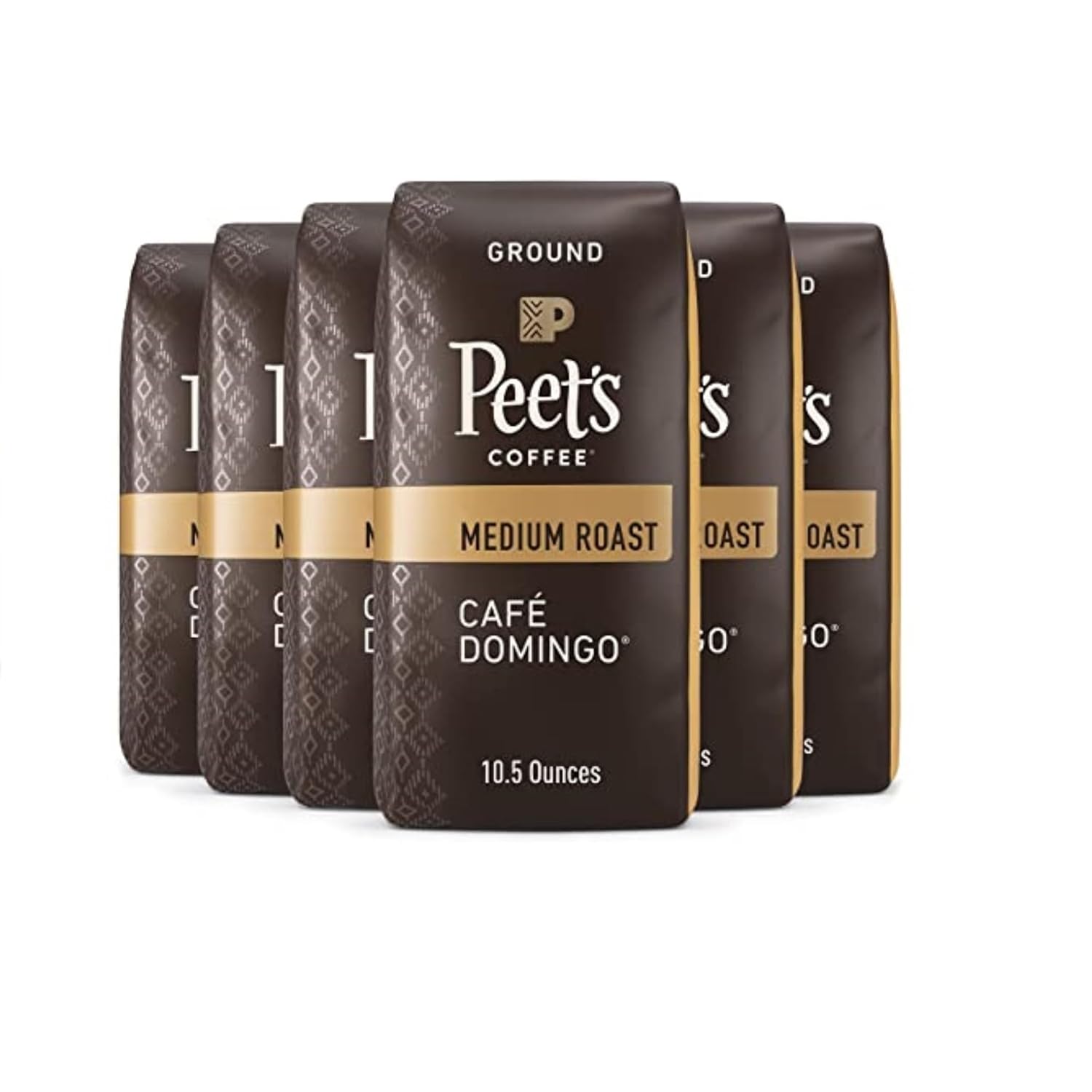 Peet's Coffee, Medium Roast Ground Coffee - Café Domingo 63 Ounces (6 Bags of 10.5 Ounces) Café Domingo 10.5 Ounce (Pack of 6)