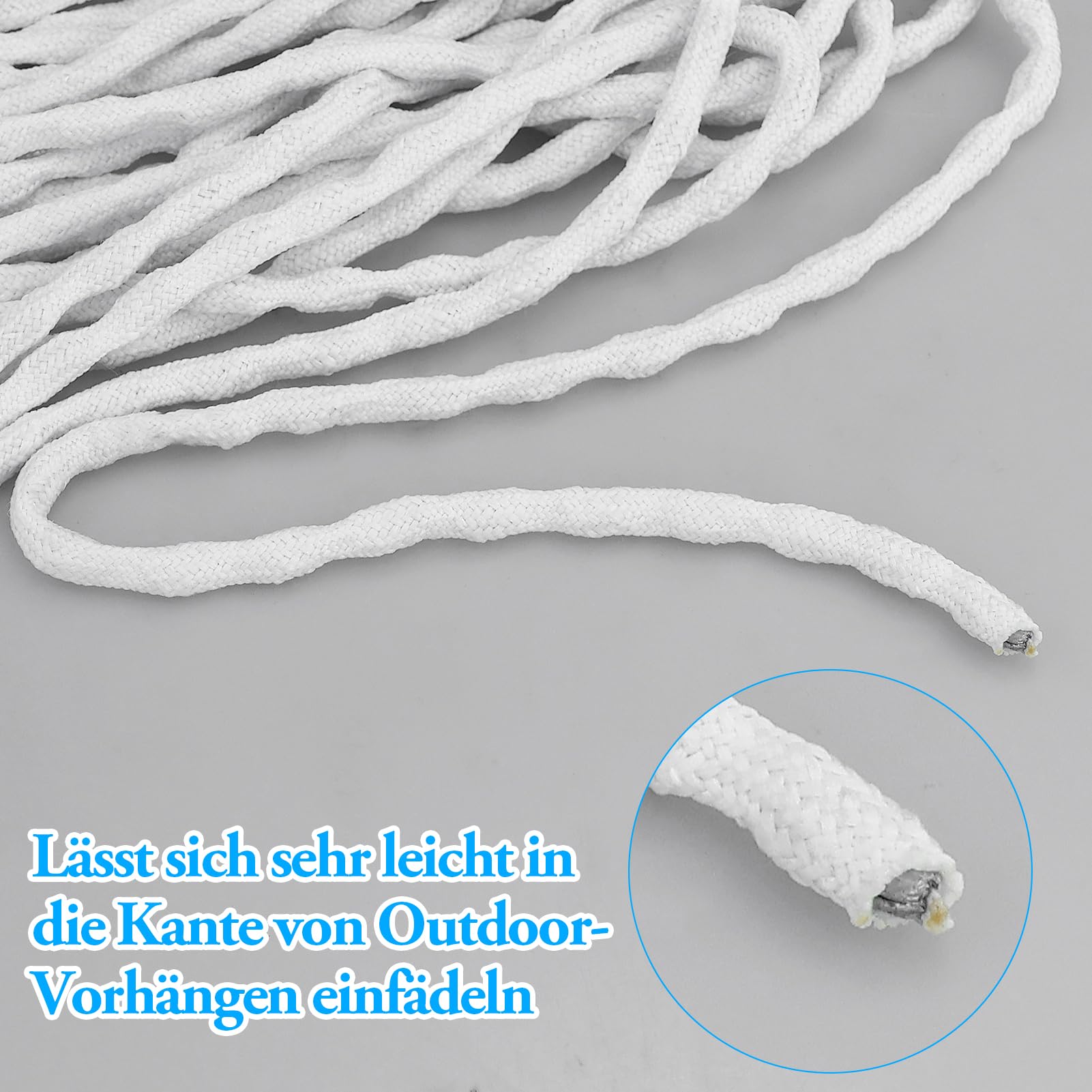 Mujiluxe Chaîne de Plomb Robuste pour Rideau, Ruban de Plomb, Poids pour Rideaux, moustiquaires en Tissu, 10 m, chaîne de Plomb Robuste (30 g-10 m