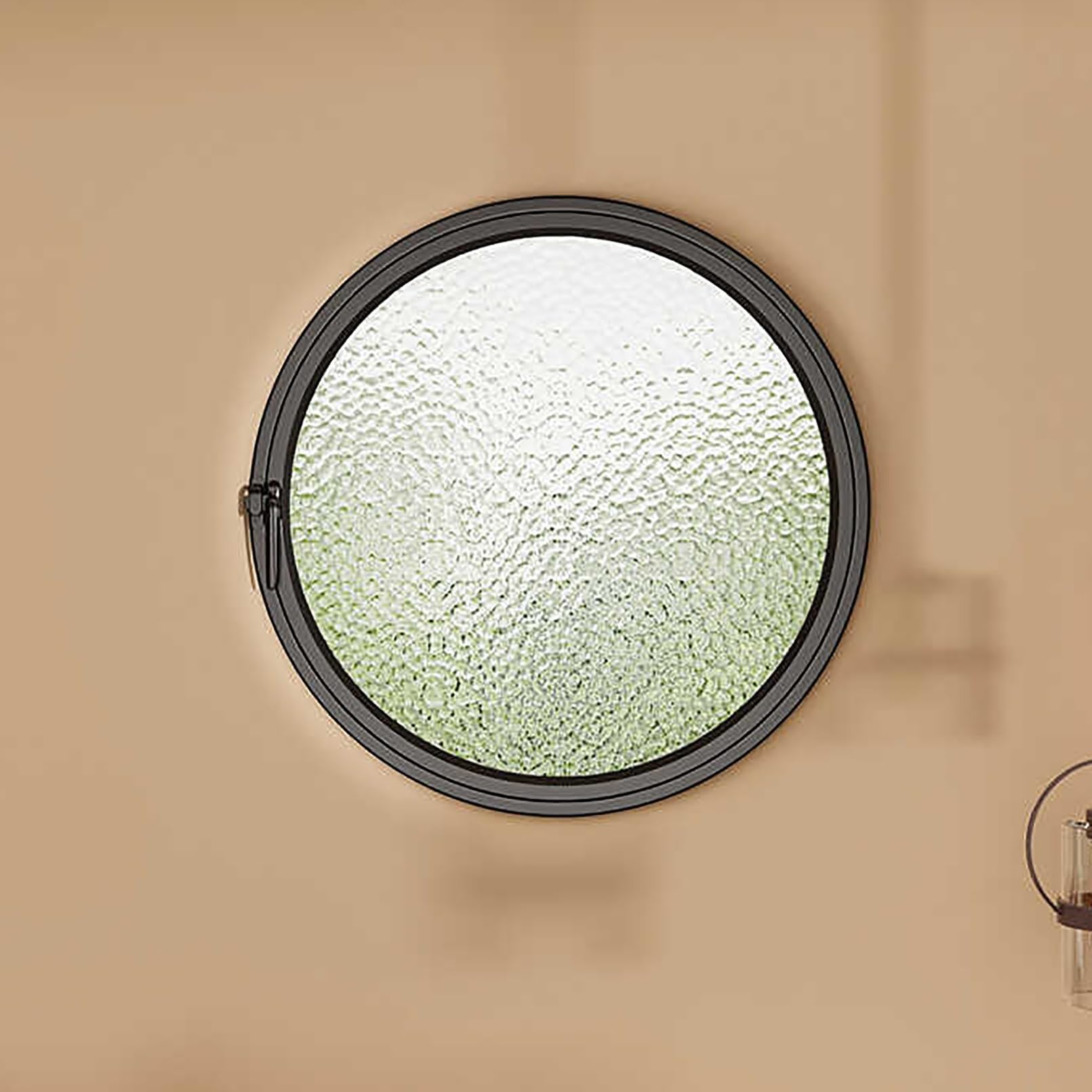 Ventana ojo de buey de aluminio y vidrio templado premium