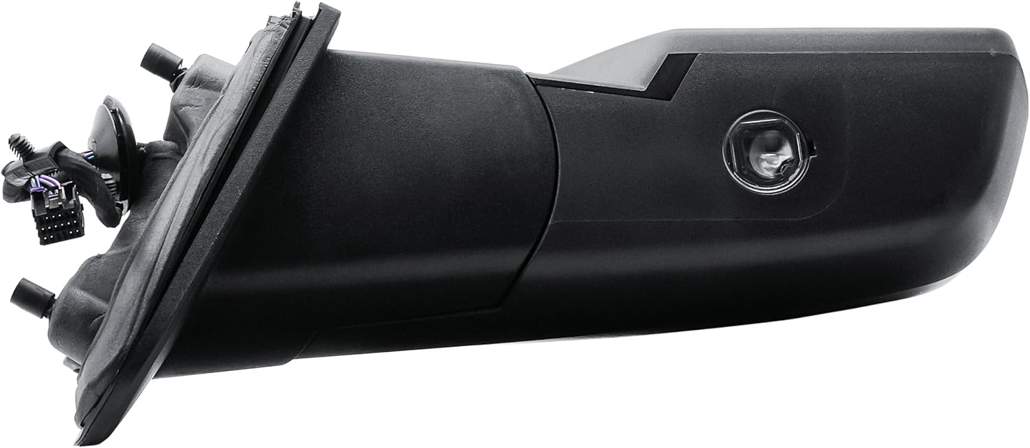 Passenger Right Side Door Mirror Power and Heated Glass with Turn Signal Arrow with Menory and Chrome Back Cover Power Folding for 2014-2019 Chevrolet Silverado GMC Sierra 1500 2500 3500