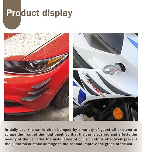 Miniatura 7 de Hawyet Juego de 6 alerones modificados para parachoques delantero de automóvil, PVC suave anticolisión, accesorios de protección de parachoques