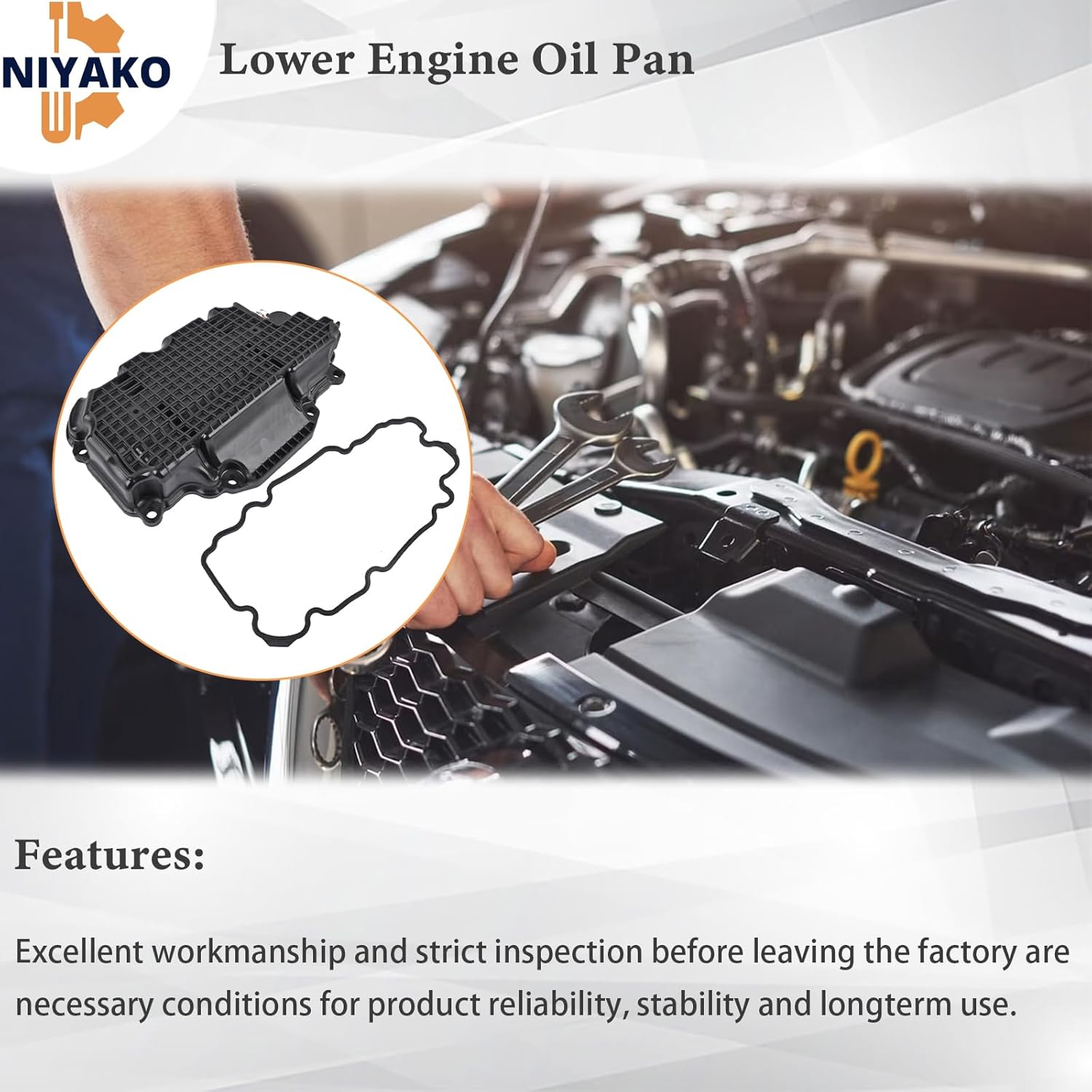 Lower Engine Oil Pan Replacement# 11110-5CB2B 11110-5CB1B Fit 2016-2021 Infiniti Q50 2017-2021 Q60 Only AWD 3.0L