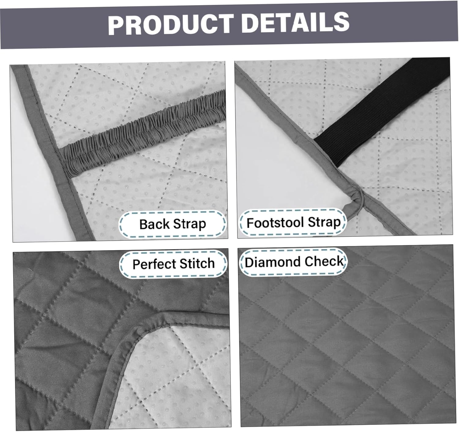 Loveseat Recliner Cover with Console, Waterproof Non-Slip Recliner Cover with Elastic Straps, Sofa for Double Reclining Sofa Furniture Protector for Kids, Pets Loveseat