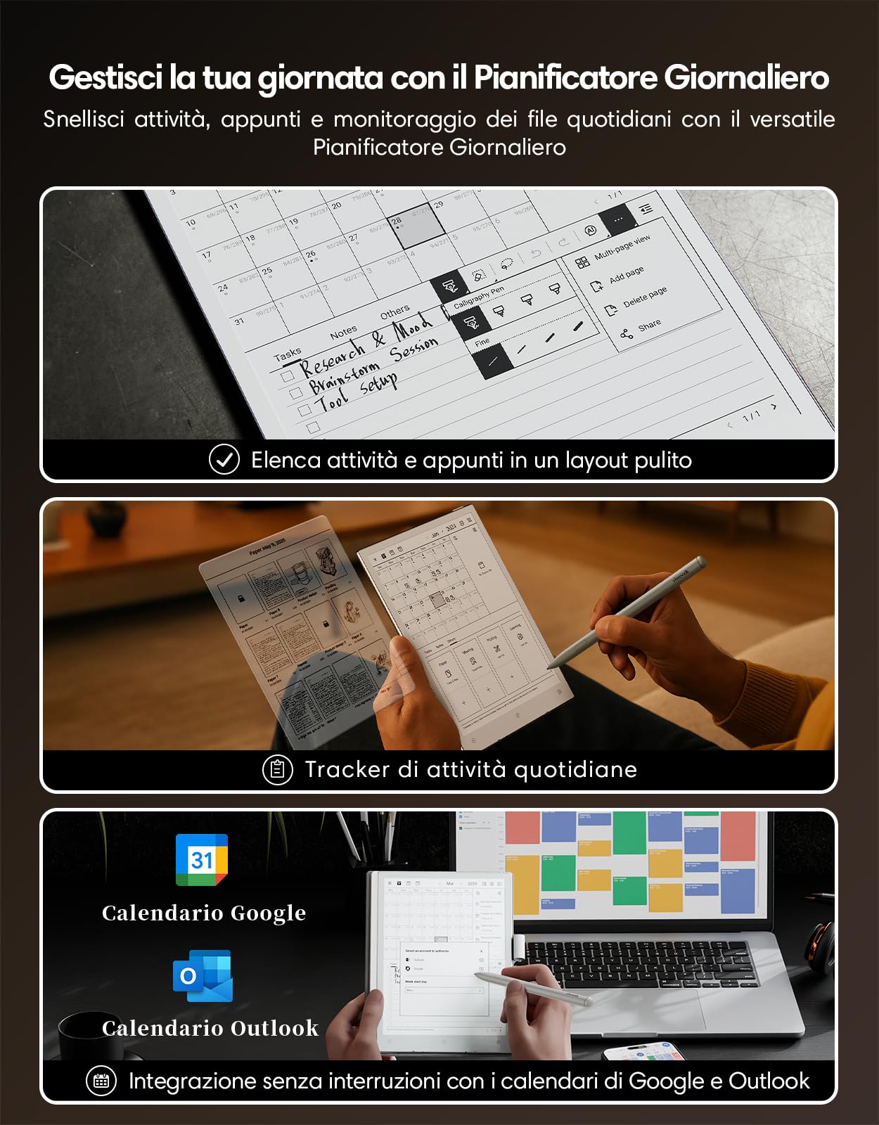 VIWOODS Bundle Aggiornato con AiPaper Mini, Stylus Pro e 5 Punte, Tablet AI E Ink da 8,2'' con Luce Regolabile, Taccuino Elettronico da 292 PPI con Penna, Portatile 230 g, Memoria da 128 GB