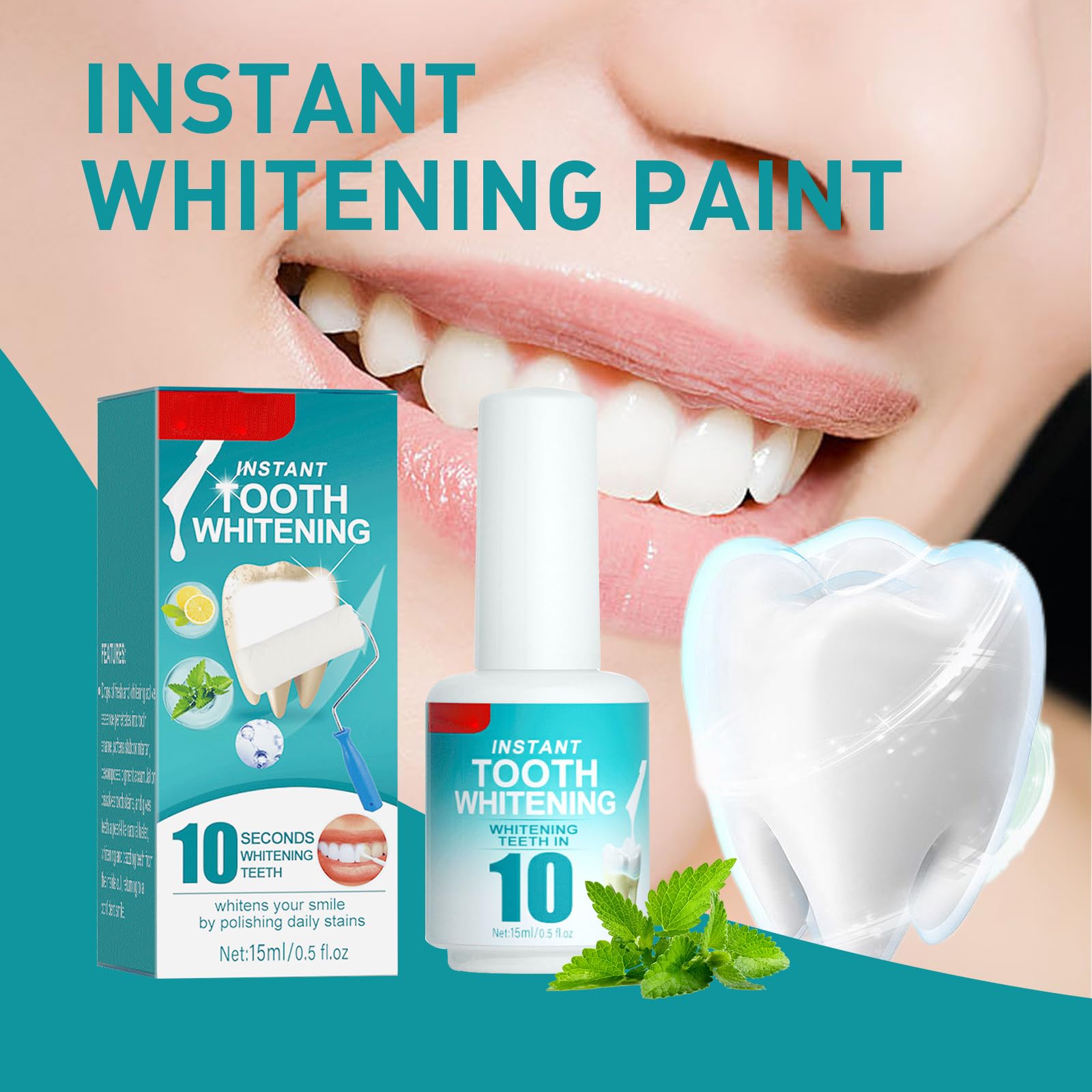 Vernice Sbiancante per Denti,Gel Sbiancante per Denti, Vernice per denti,Vernice Sbiancante Istantanea per Denti,Bianco Stretto per Denti Sensibili,Smalto per Denti Bianco Teso per Rimuovere Macchie