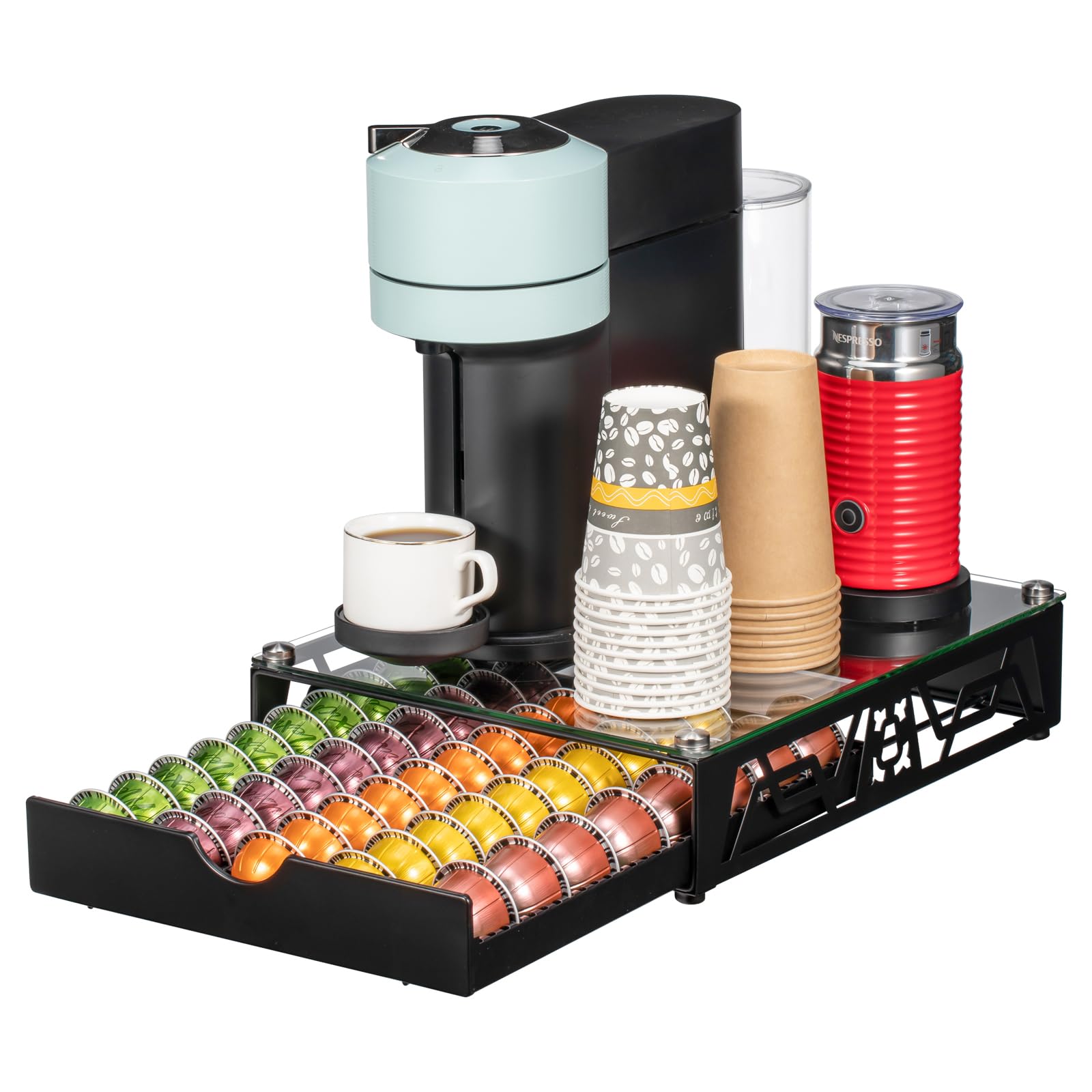 Support de rangement pour comptoir et tiroir Vertuoline noir