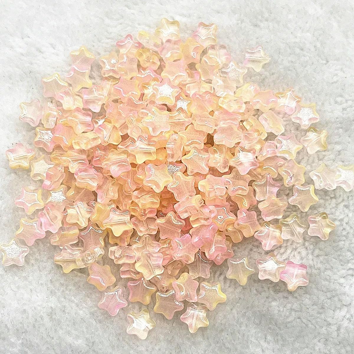 30pcs 8mm Star Glass Beads Loose Spacer Bead for Jewelry Making Bracelets