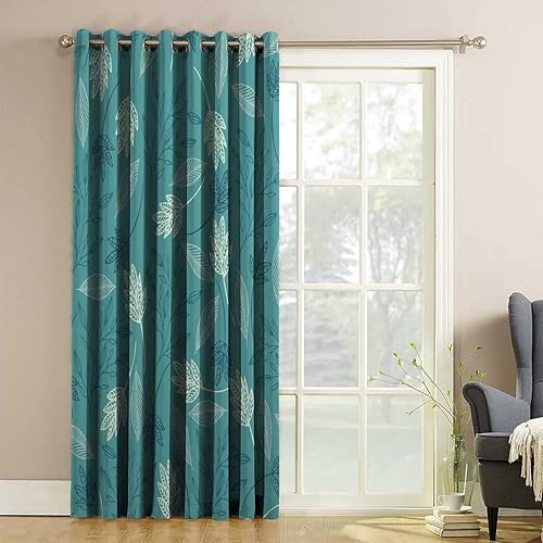 Miniatura 3 de Cortinas verdes para Habitacion Drapes opacas para reducción de luz, 1 panel, 63 pulgadas de ancho x 87 pulgadas de alto