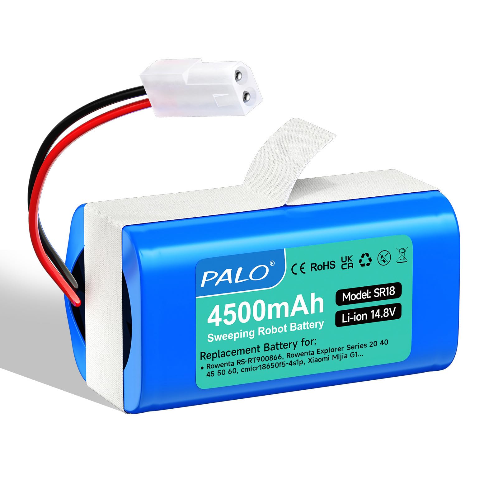 4500mAh Batería para Rowenta RS-RT900866, Rowenta Tefal Explorer Serie 20 40 45 50 60, cmicr18650f5-4s1p, Rowenta Explorer 20 RR682, RR687, 40 R727, RR724, Robot Vacuum E12