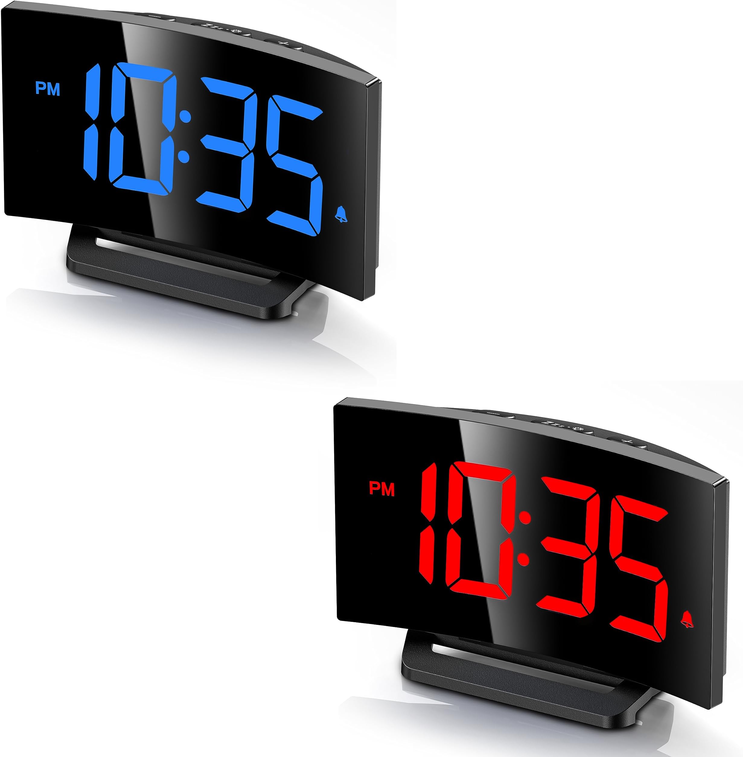 GOLOZA Wood Digital Clock with Bold Number Display & Blue