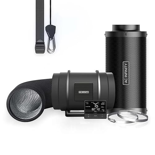 AC Infinity Air Filtration PRO Kit 8”, Inline Fan, Temperature Humidity VPD Controller with WiFi App Control, Carbon Filter, Ducting, Ventilation System for Grow Tents, Hydroponics, Indoor Gardening