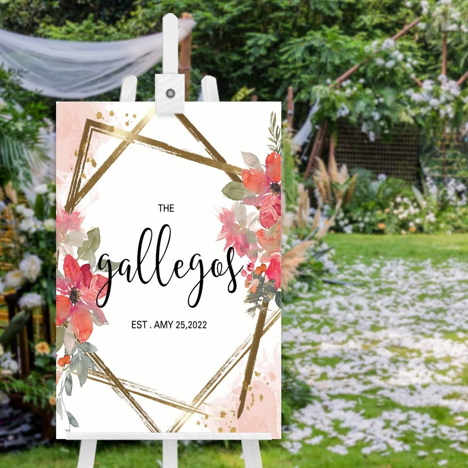 Panneau de bienvenue de mariage en bois 76x51 cm pour une decoration de ceremonie