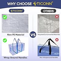 Vista 2 de Ticonn - Bolsa de transporte extragrande con cremalleras y asas de transporte, resistente, para ahorrar espacio, color azul