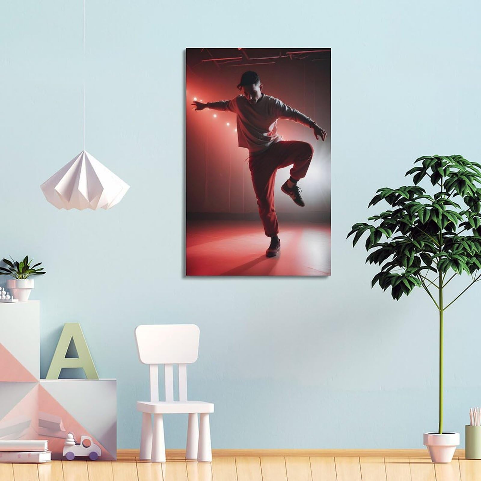 ZLQYHW Poster di street dance su tela, motivo: B-boy, hiphop, ballerino appassionato, decorativo, per camera da letto, per camera da letto, 60 x 90 cm