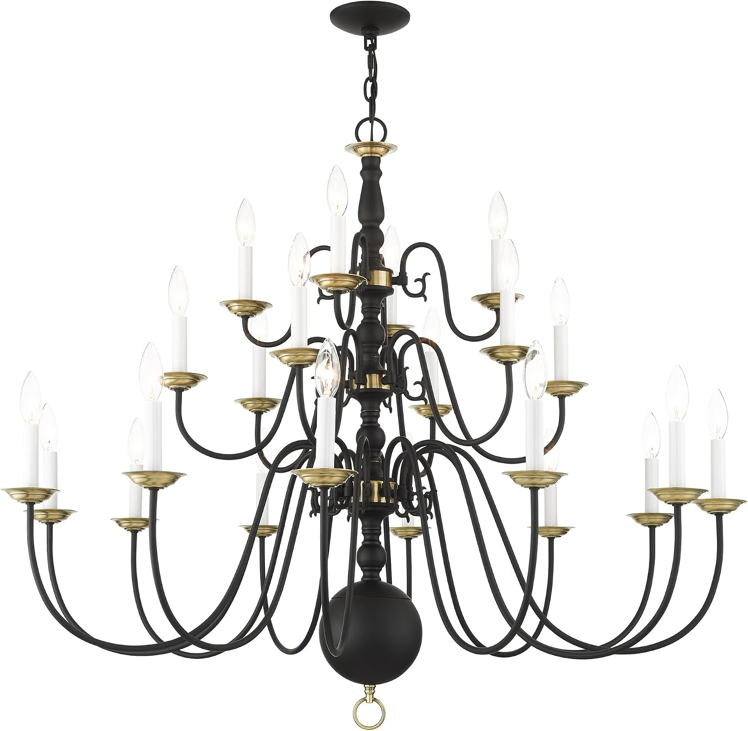 Livex Lighting 5015-04 Williamsburgh 22 Light Black Chandelier