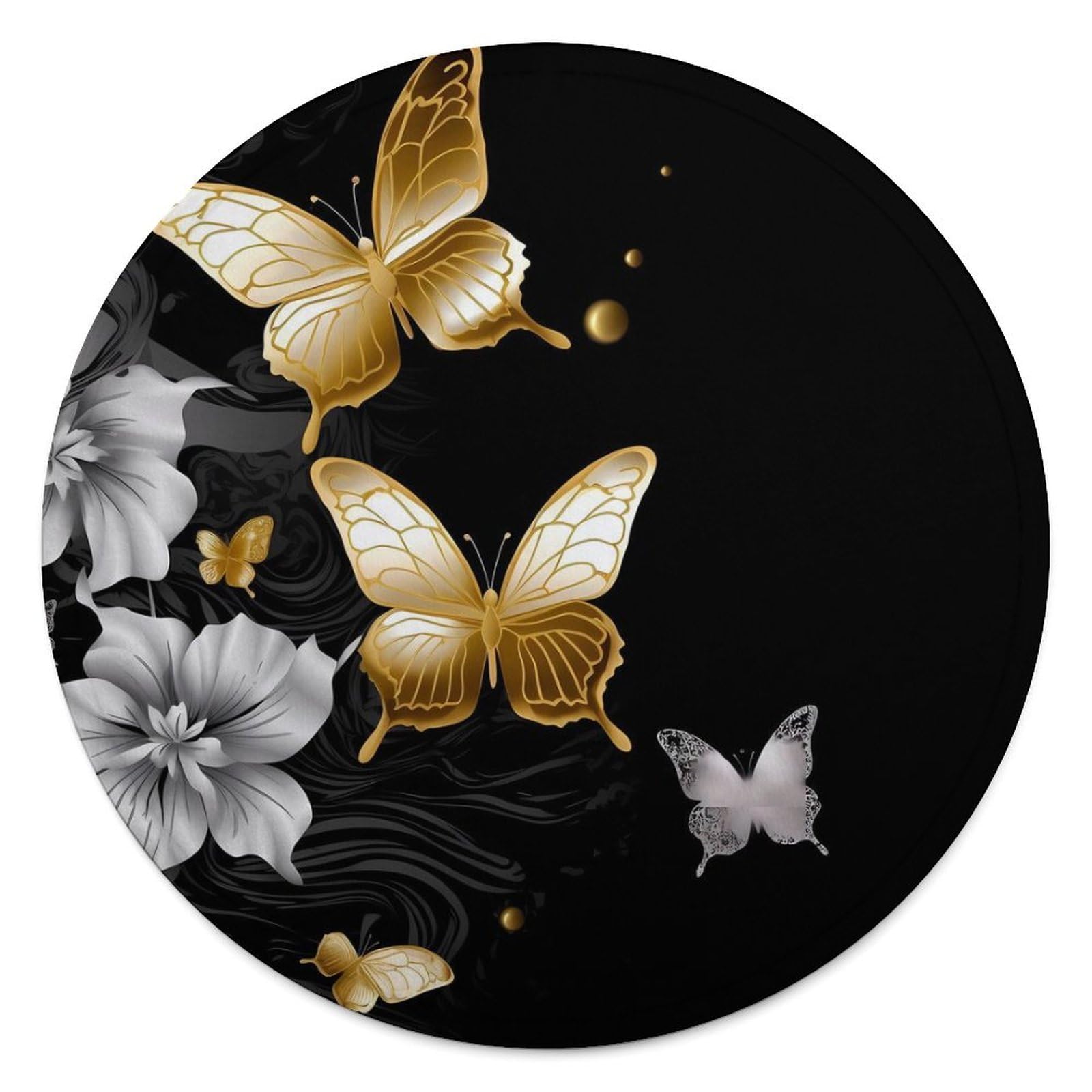 Couverture de plage ronde pour pique-nique et voyage design papillon