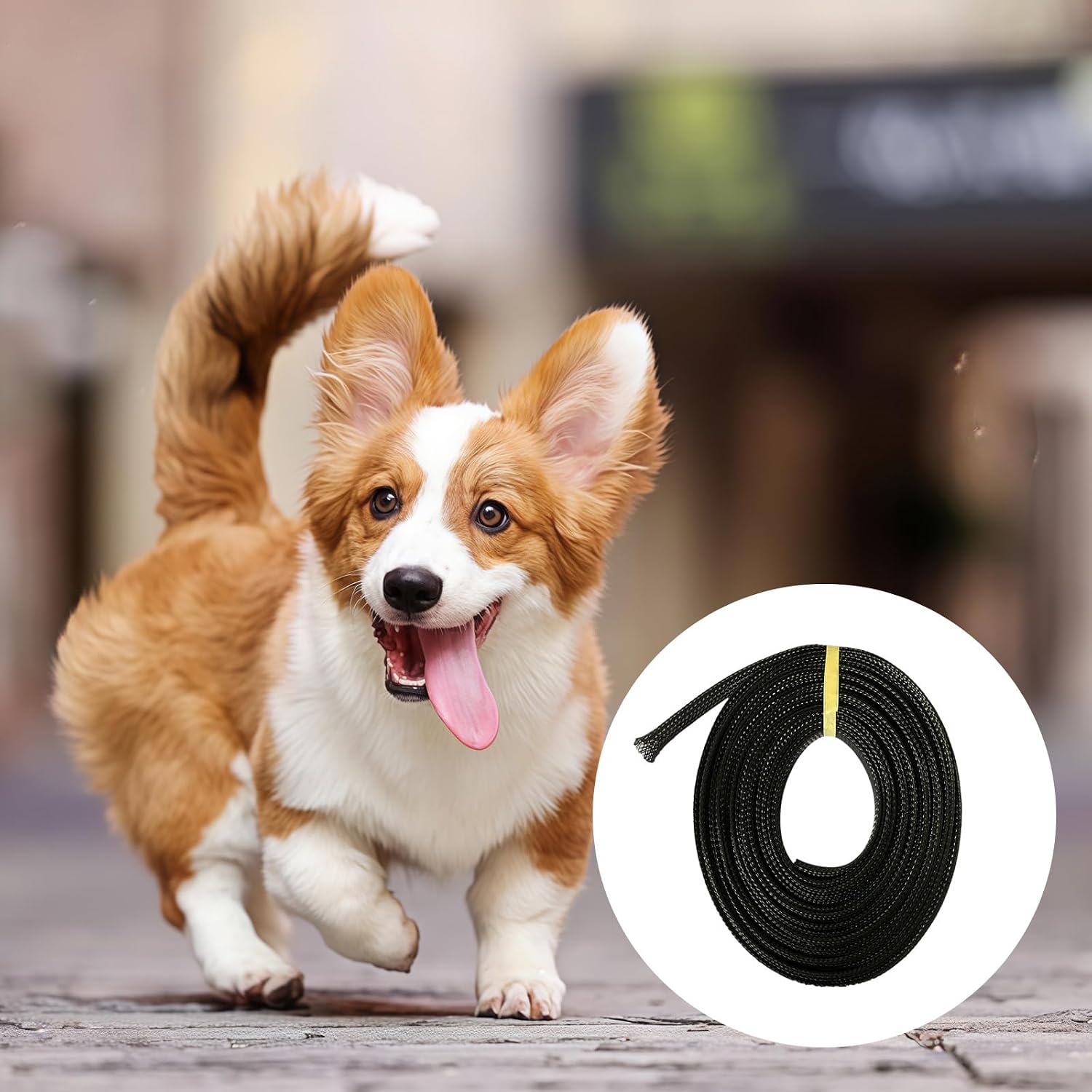Flexible Braid Cord Protector Chew Design Safe for Pets Dogs Cats with Retardant Cable Sleeve 3/6 / 10m Pet Cable Defender Chew
