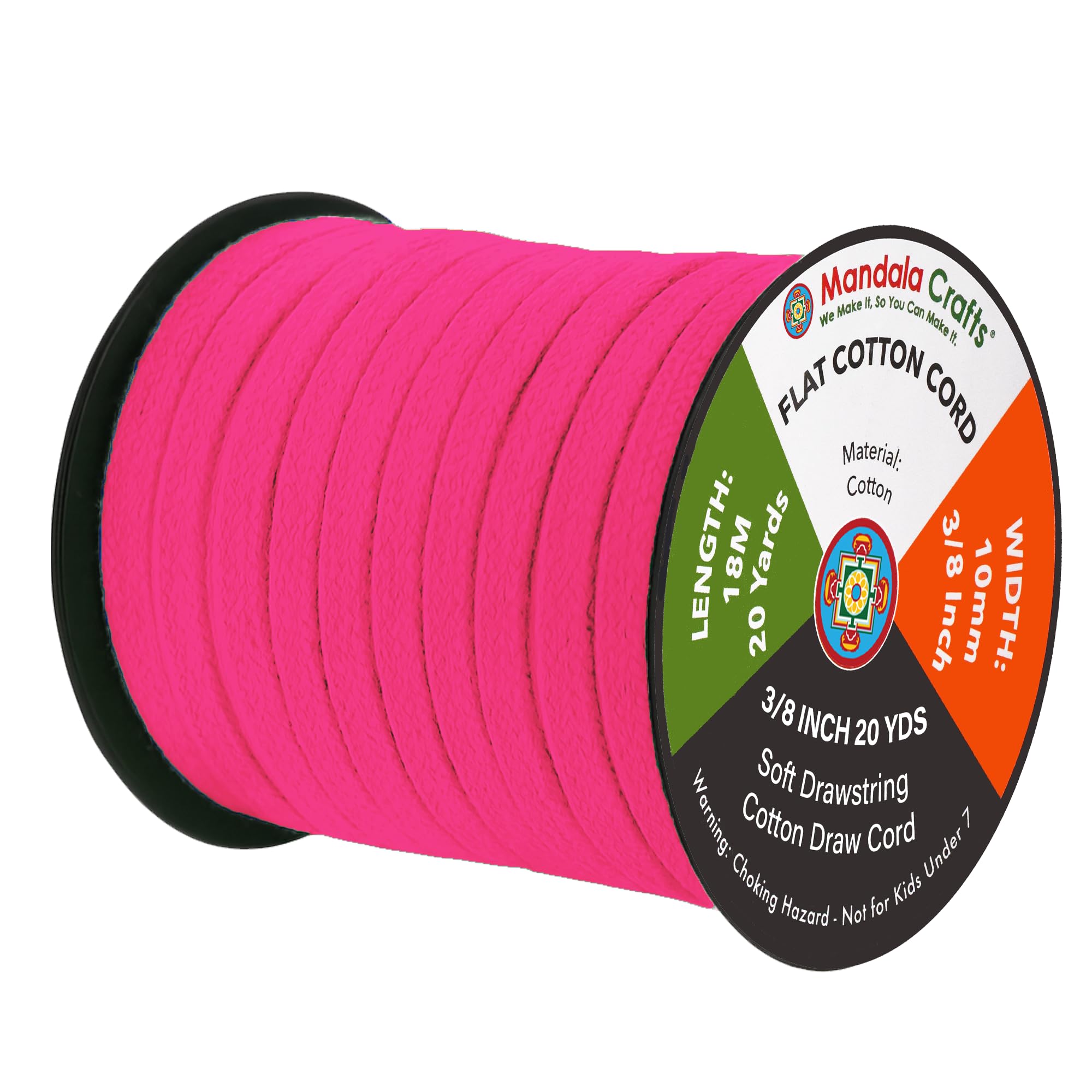 Amazon.com: Mandala Crafts Hot Pink Flat Drawstring Cord