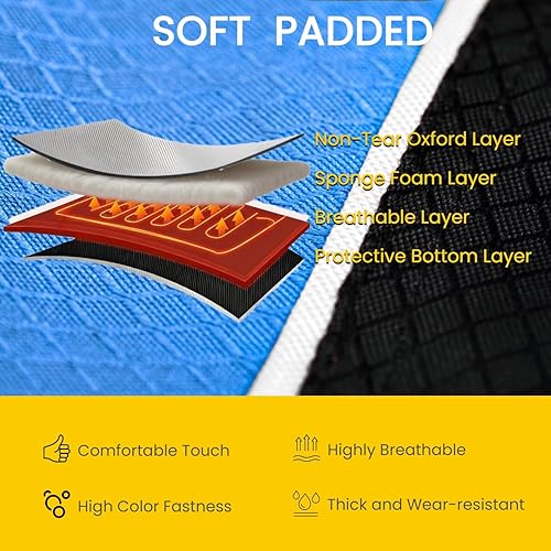 Miniatura 5 de FAIR WIND Silla de camping acolchada de gran tamaño con reposapiés y bolsa de refrigeración resistente para pesca, fiestas en el jardín, partidos