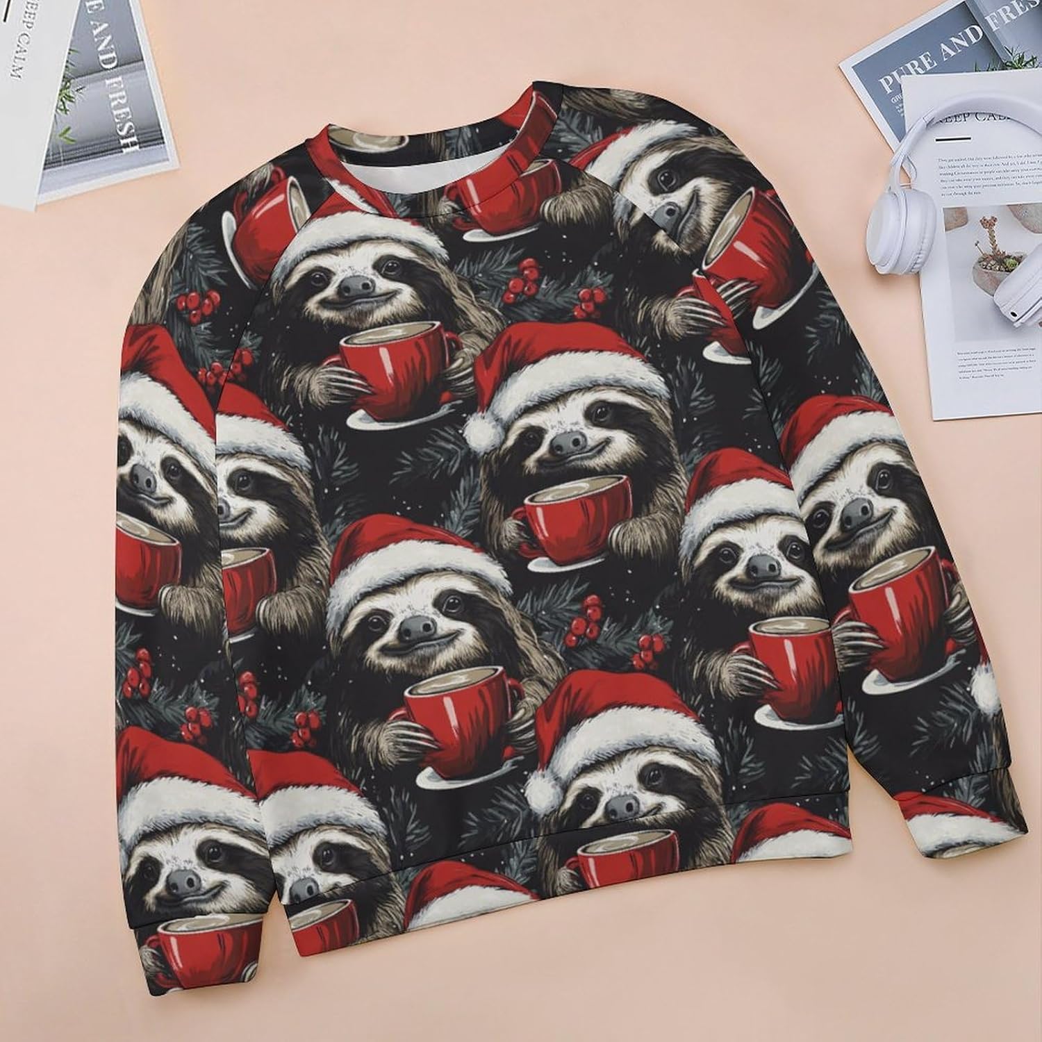 MARSVOVO Ugly Christmas Sweatshirt Women Funny 3D Cat Dog Animal Graphic Merry Christmas Cute Pullover Tops For Women - Image 3